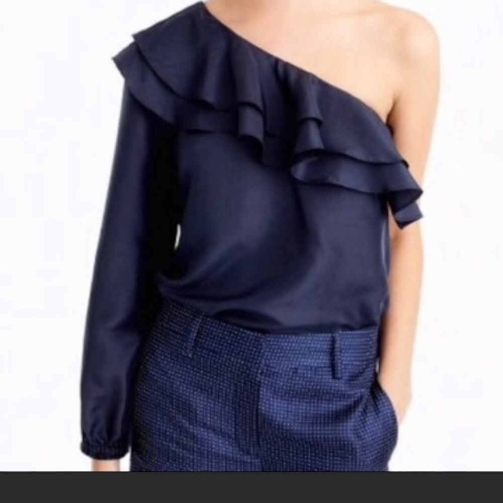 J. Crew silk One Shoulder Top